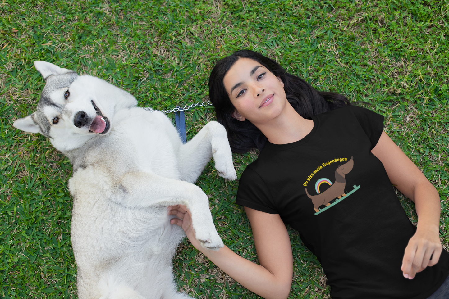 Damen T-Shirt: "Du bist mein Regenbogen"