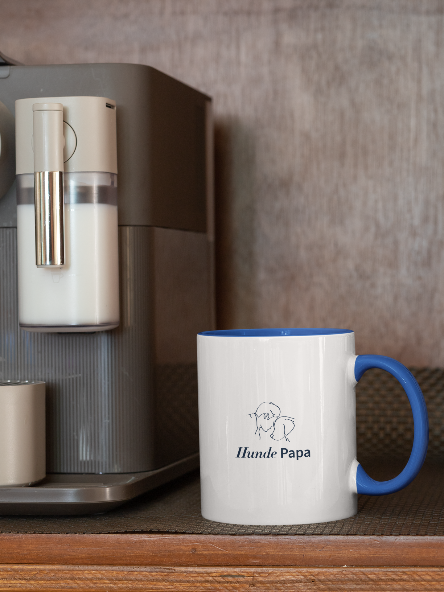 Zweifarbige Tasse: "Hunde Papa"