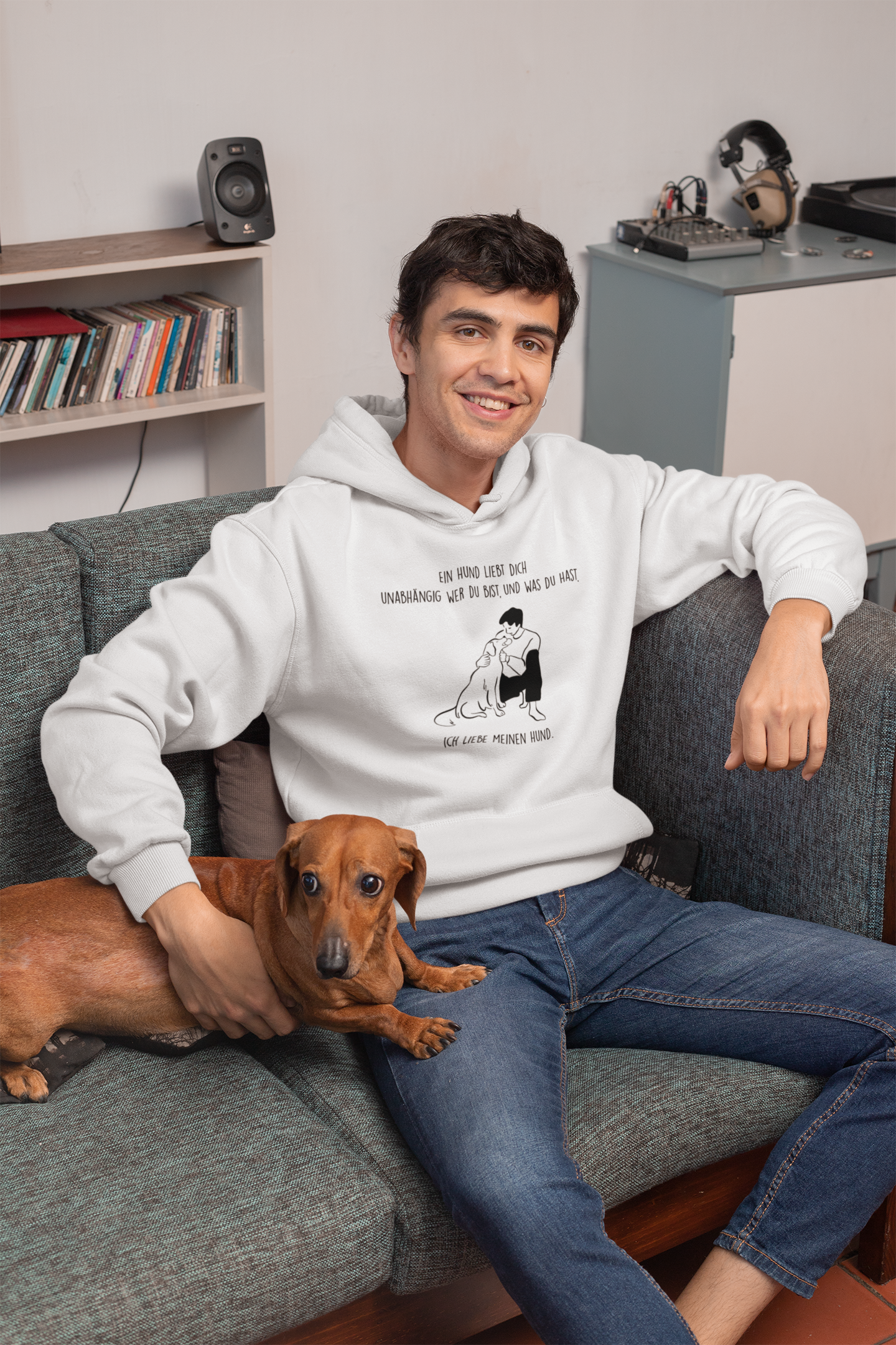 Herren Hoodie: "Ich liebe meinen Hund"