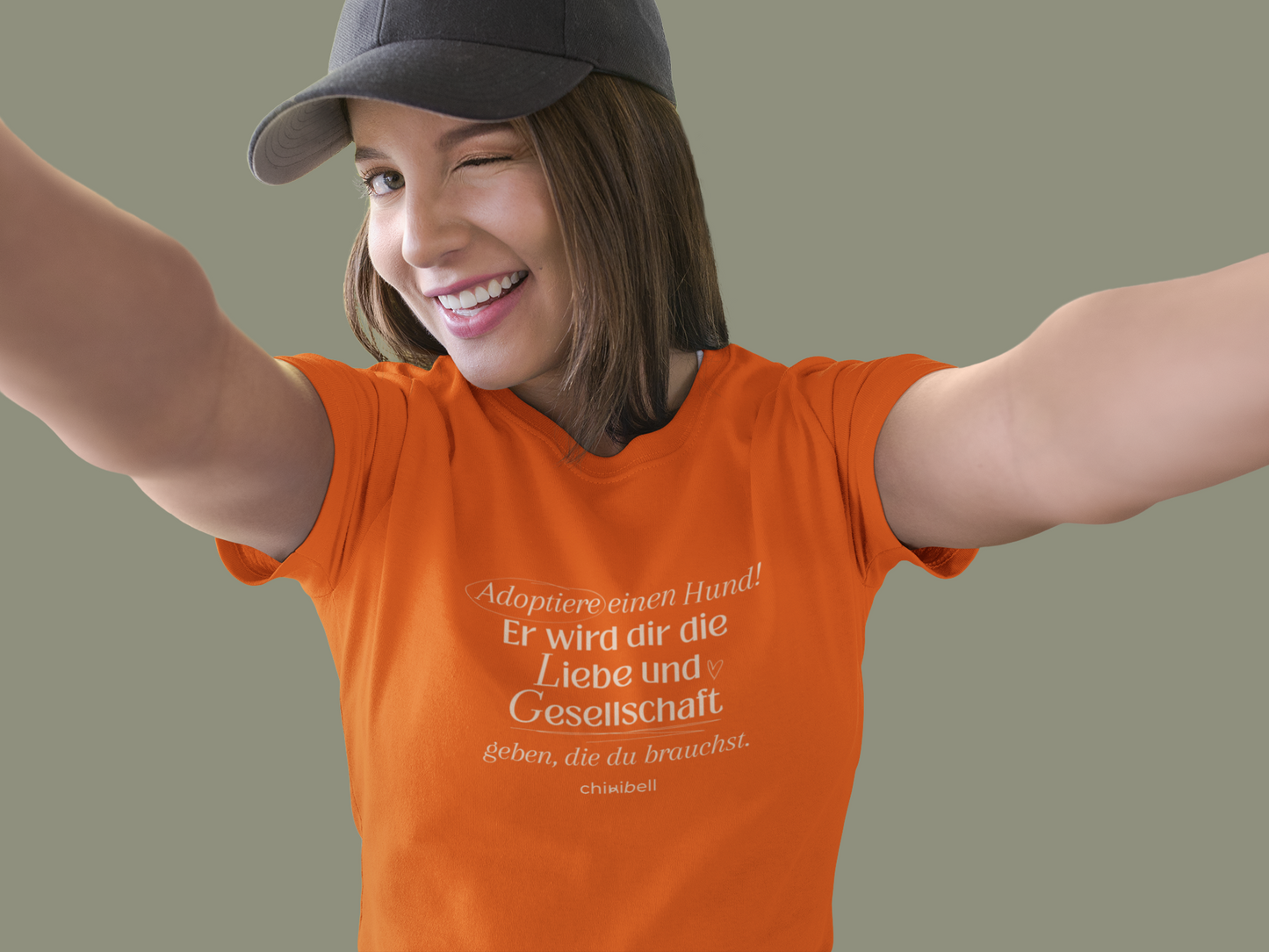 Damen T-Shirt: "Adoptiere einen Hund"