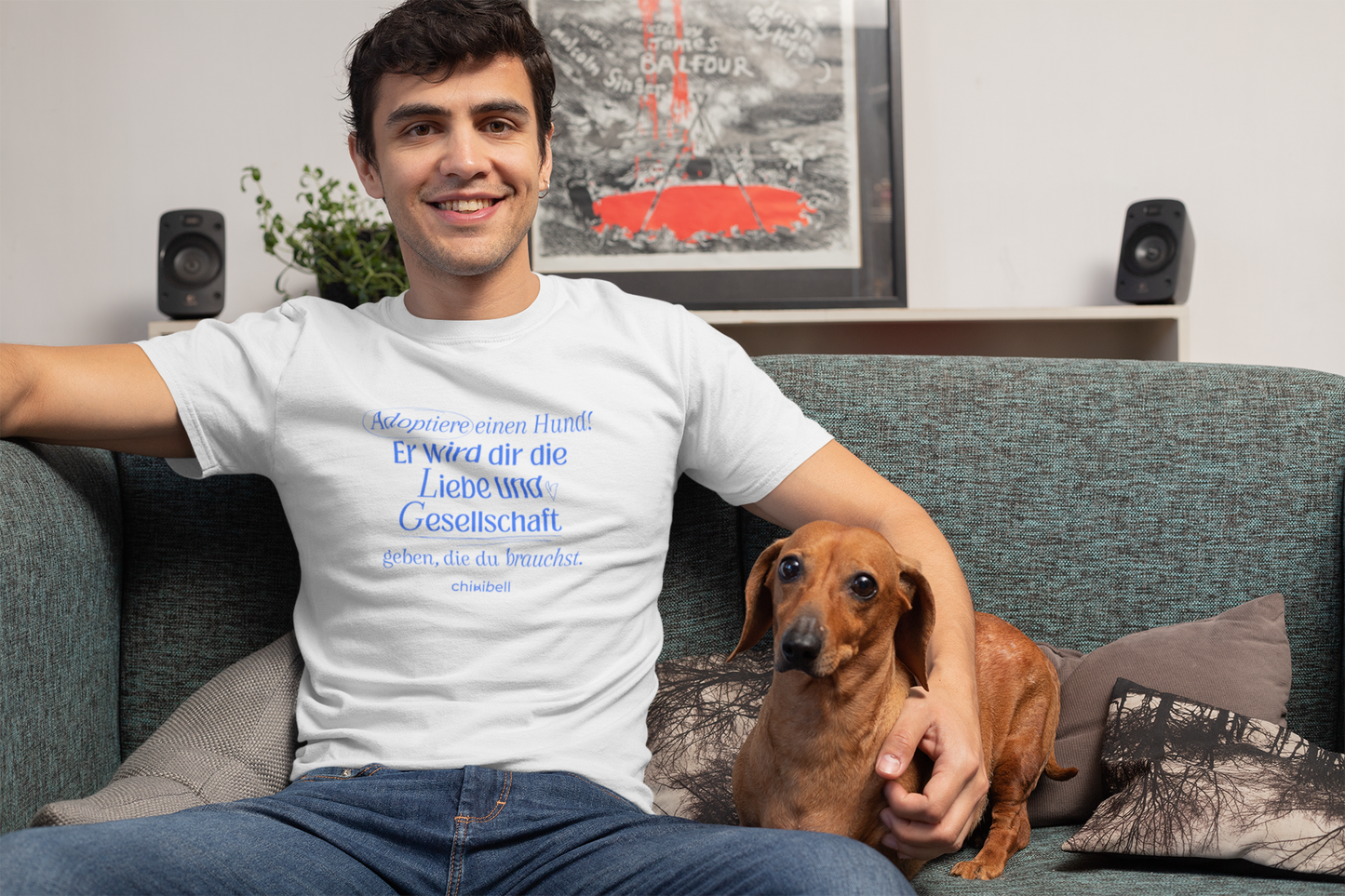 Herren T-Shirt: "Adoptiere einen Hund"