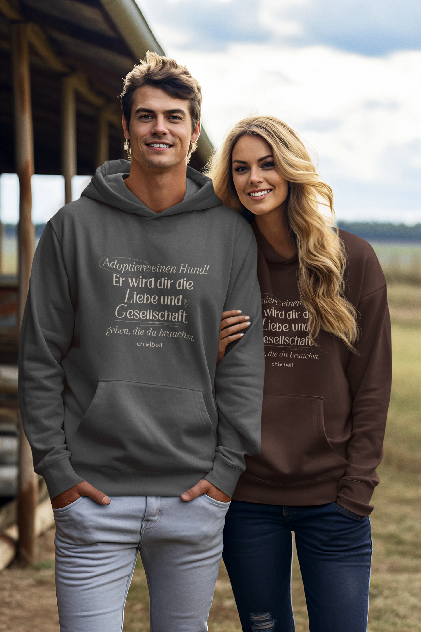 Unisex Hoodie: "Adoptiere einen Hund"