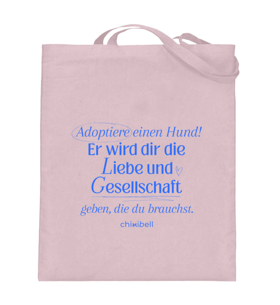 Einkaufstasche (mit langen Henkeln): "Adoptiere einen Hund"