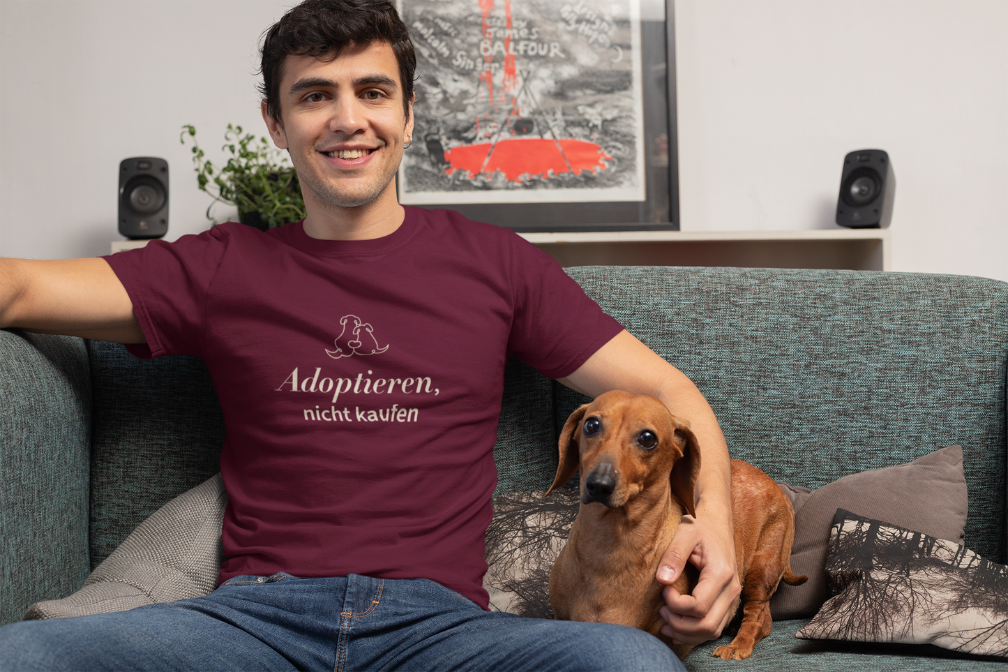 Herren T-Shirt: "Adoptieren, nicht kaufen"