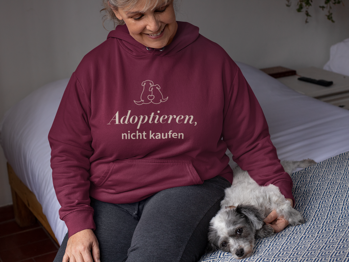 Unisex Hoodie: "Adoptieren, nicht kaufen"