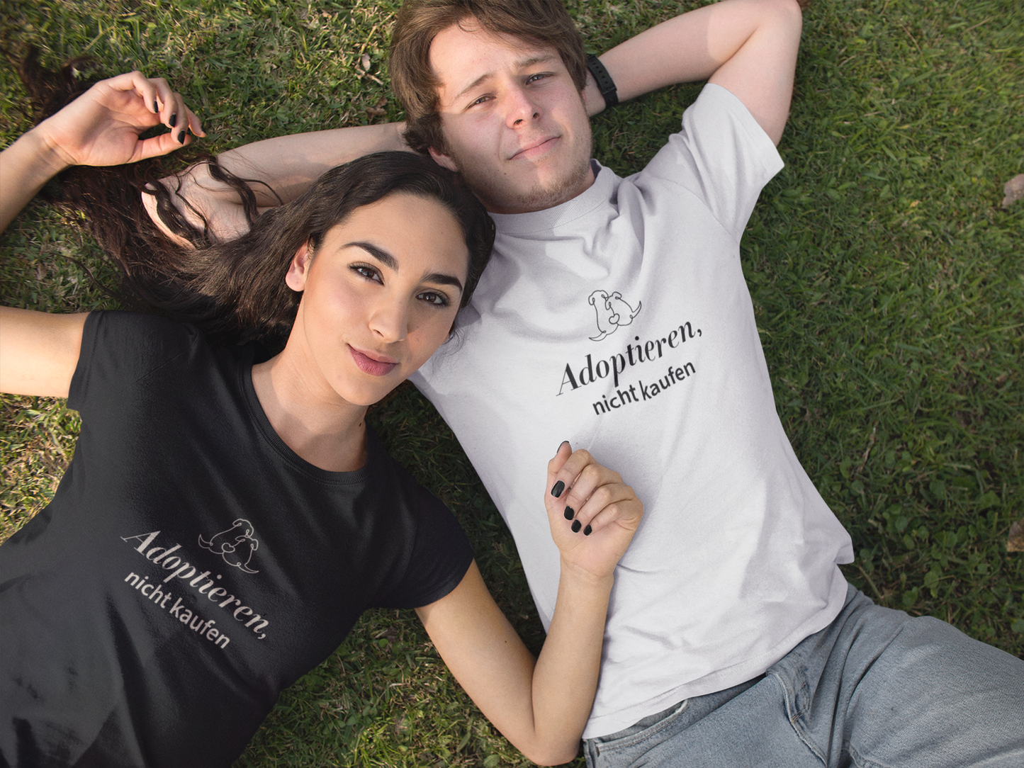 Herren T-Shirt: "Adoptieren, nicht kaufen"
