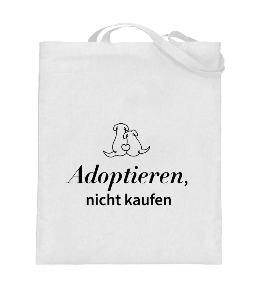 Einkaufstasche (mit langen Henkeln): "Adoptieren, nicht kaufen"