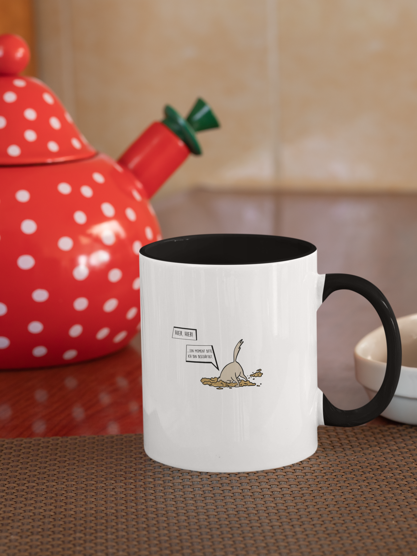 Zweifarbige Tasse: "Buddeln"