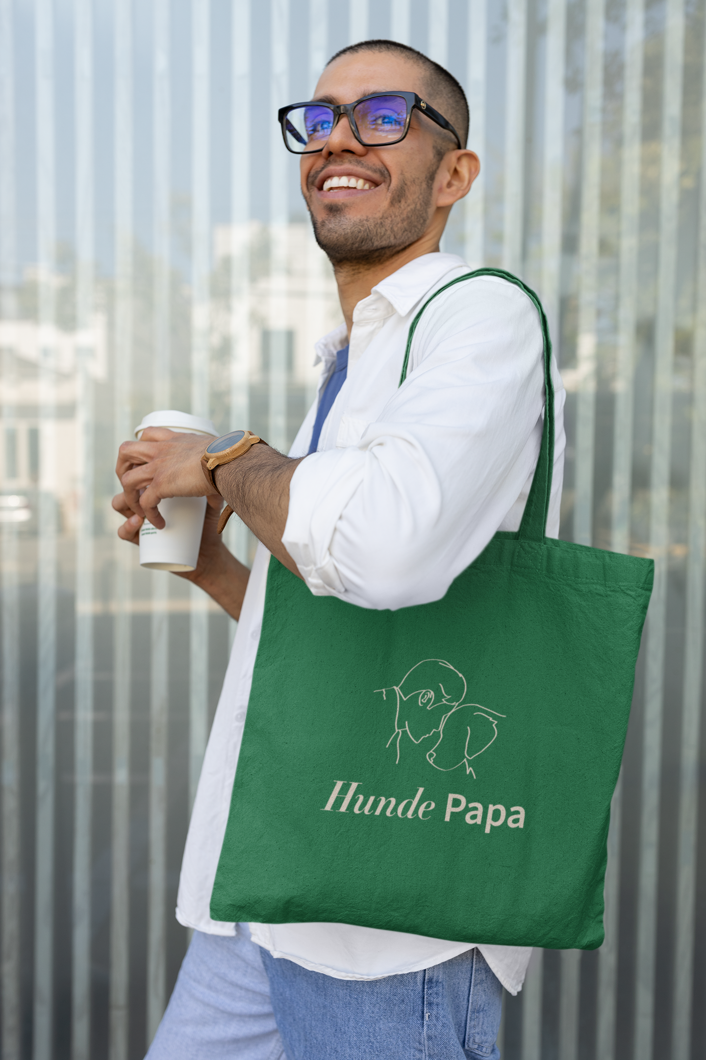 Einkaufstasche (mit langen Henkeln): "Hunde Papa"