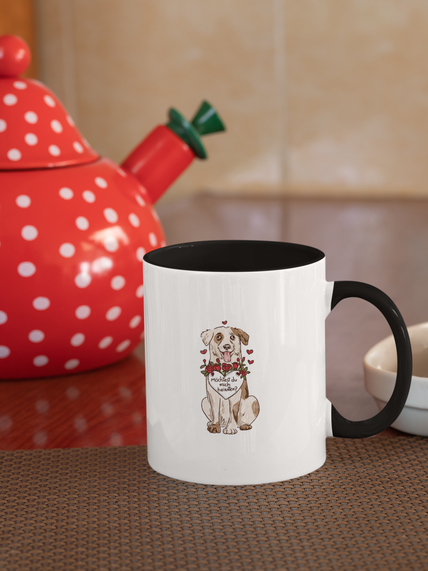 Zweifarbige Tasse: "Möchtest du mich heiraten?"